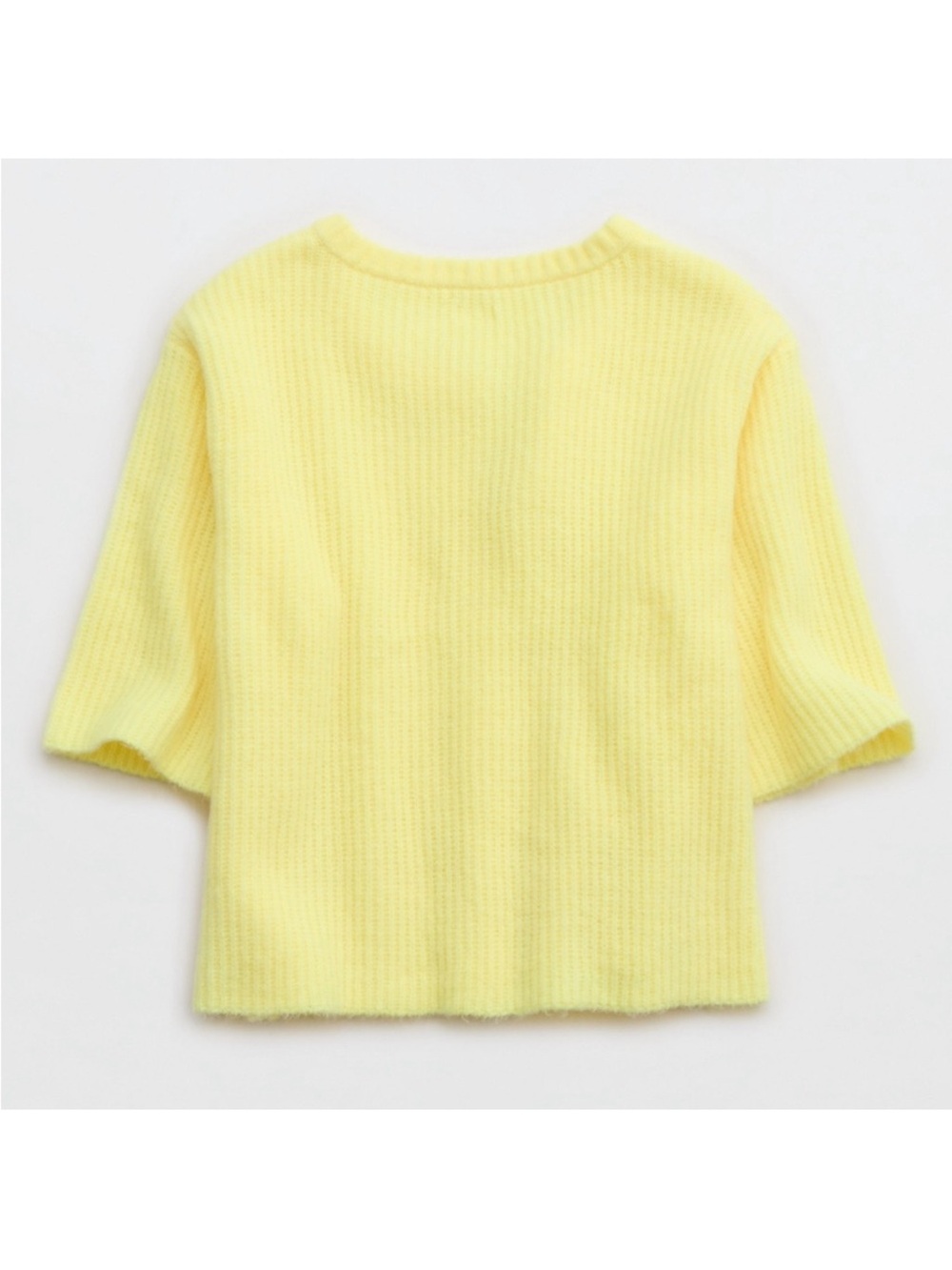 Aerie Yellow Short Sleeve Button Cardigan - Picture 5 of 8